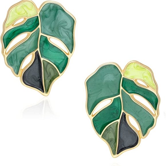 Zara Jewelry - Bohemian Green Leaf Earrings